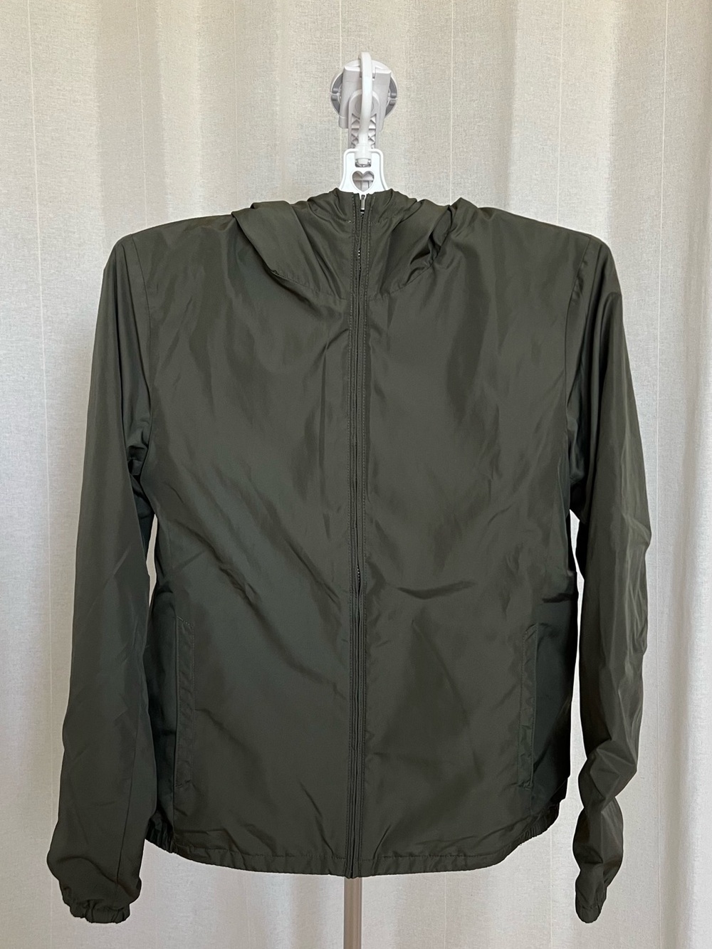 UNIQLO Unisex Olive Green Reversible Hooded Windbreaker Jacket